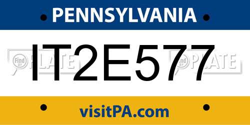 IT2E577 Pennsylvania License Plate