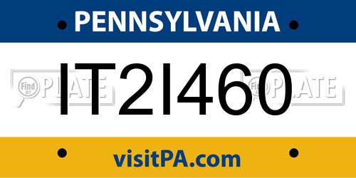 IT2I460 Pennsylvania License Plate