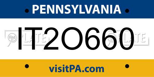 IT2O660 Pennsylvania License Plate