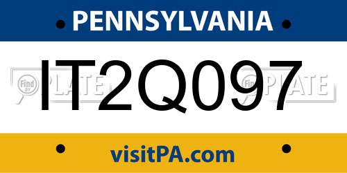 IT2Q097 Pennsylvania License Plate