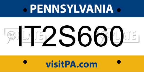 IT2S660 Pennsylvania License Plate