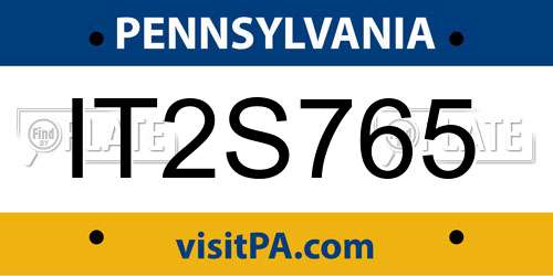 IT2S765 Pennsylvania License Plate
