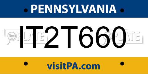 IT2T660 Pennsylvania License Plate