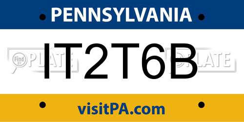 IT2T6B Pennsylvania License Plate