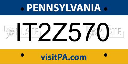 IT2Z570 Pennsylvania License Plate