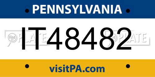 IT48482 Pennsylvania License Plate