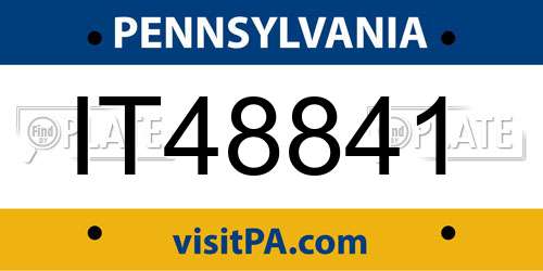 IT48841 Pennsylvania License Plate