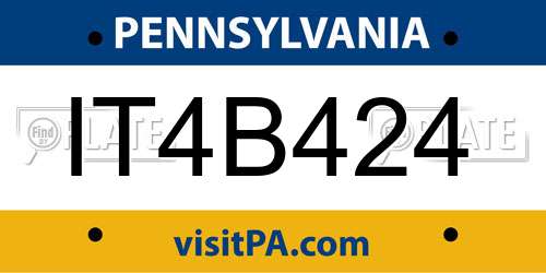 IT4B424 Pennsylvania License Plate