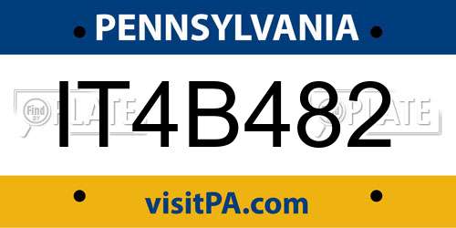 IT4B482 Pennsylvania License Plate