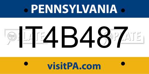 IT4B487 Pennsylvania License Plate