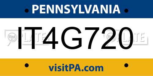 IT4G720 Pennsylvania License Plate