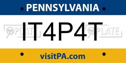 IT4P4T Pennsylvania License Plate