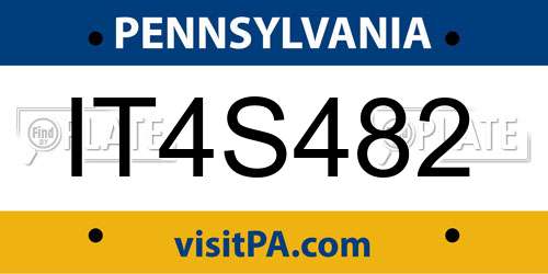 IT4S482 Pennsylvania License Plate