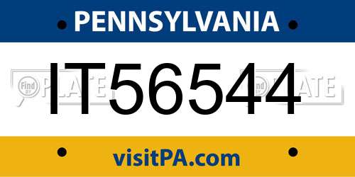 IT56544 Pennsylvania License Plate