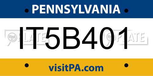 IT5B401 Pennsylvania License Plate