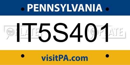 IT5S401 Pennsylvania License Plate