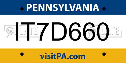 IT7D660 Pennsylvania License Plate