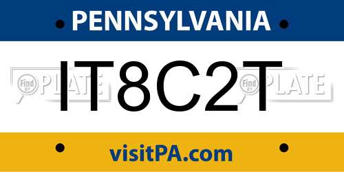 IT8C2T Pennsylvania License Plate