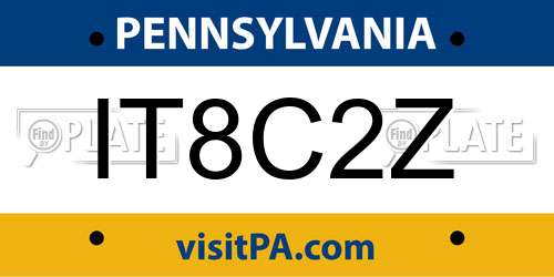 IT8C2Z Pennsylvania License Plate