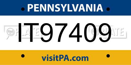 IT97409 Pennsylvania License Plate