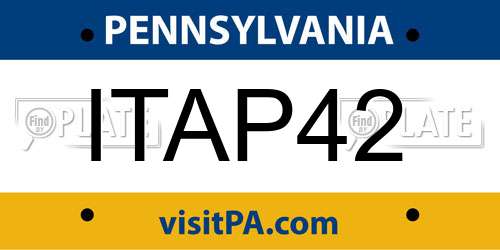 ITAP42 Pennsylvania License Plate