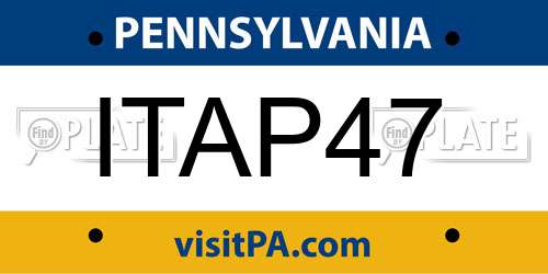 ITAP47 Pennsylvania License Plate