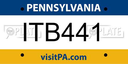 ITB441 Pennsylvania License Plate