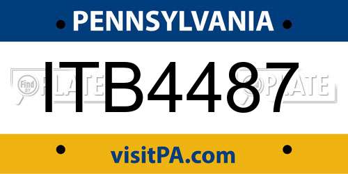 ITB4487 Pennsylvania License Plate