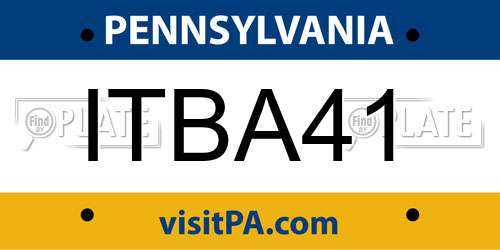 ITBA41 Pennsylvania License Plate