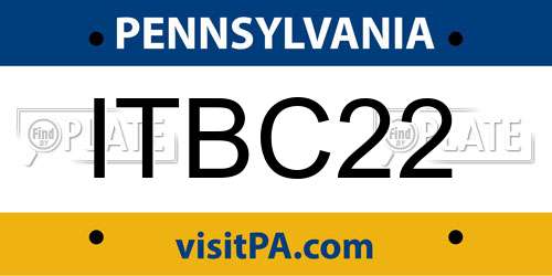 ITBC22 Pennsylvania License Plate
