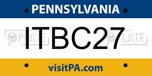 ITBC27 Pennsylvania License Plate