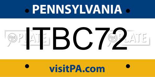 ITBC72 Pennsylvania License Plate