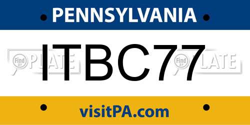 ITBC77 Pennsylvania License Plate