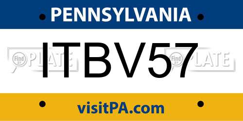 ITBV57 Pennsylvania License Plate