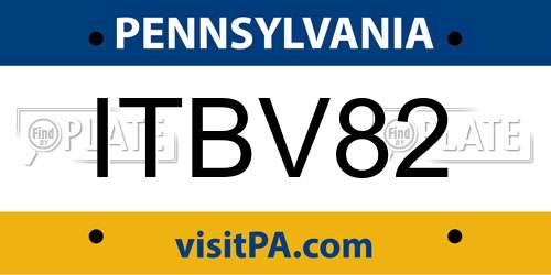 ITBV82 Pennsylvania License Plate