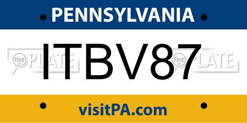 ITBV87 Pennsylvania License Plate