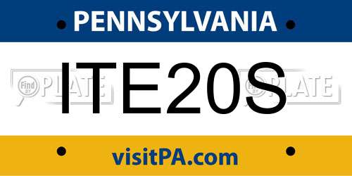 ITE20S Pennsylvania License Plate