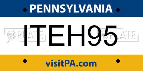 ITEH95 Pennsylvania License Plate