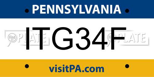ITG34F Pennsylvania License Plate
