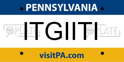 ITGIITI Pennsylvania License Plate