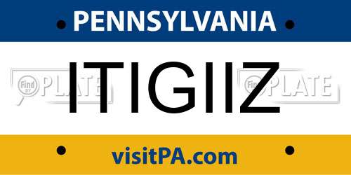 ITIGIIZ Pennsylvania License Plate
