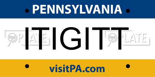 ITIGITT Pennsylvania License Plate