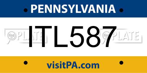 ITL587 Pennsylvania License Plate