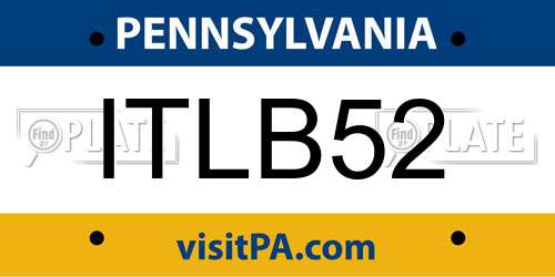 ITLB52 Pennsylvania License Plate
