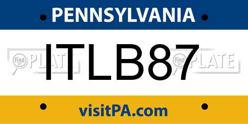 ITLB87 Pennsylvania License Plate