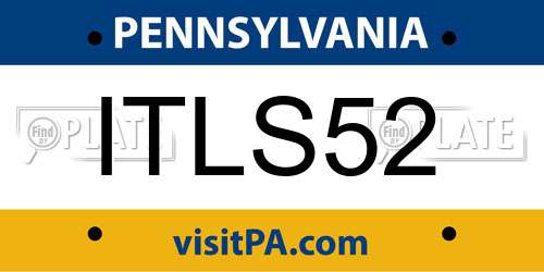ITLS52 Pennsylvania License Plate