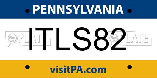ITLS82 Pennsylvania License Plate