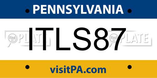ITLS87 Pennsylvania License Plate
