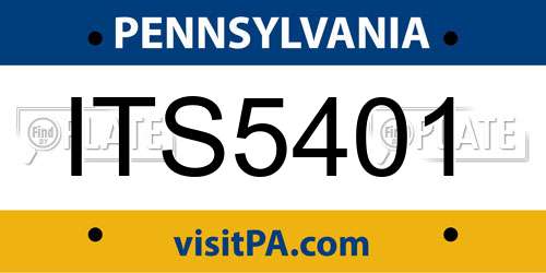 ITS5401 Pennsylvania License Plate