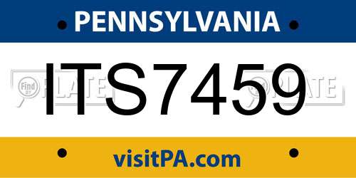 ITS7459 Pennsylvania License Plate